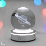 Lámpara cristal saturno base táctil