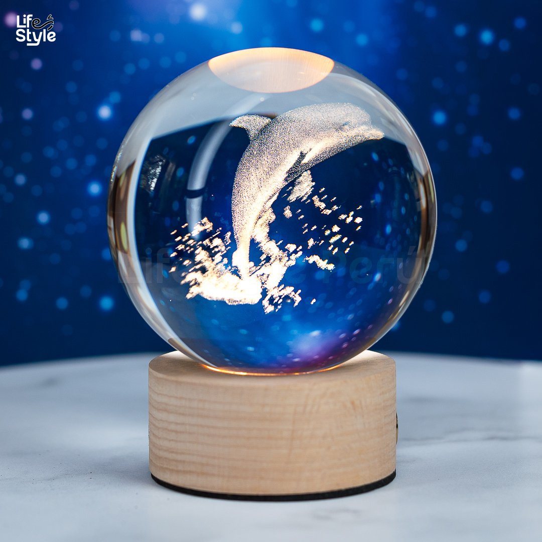 Mesa de trabajo 9nuevas fotos Lampara cristal Delfin - Imagen 1