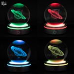 Lámpara cristal saturno base táctil - Imagen 2