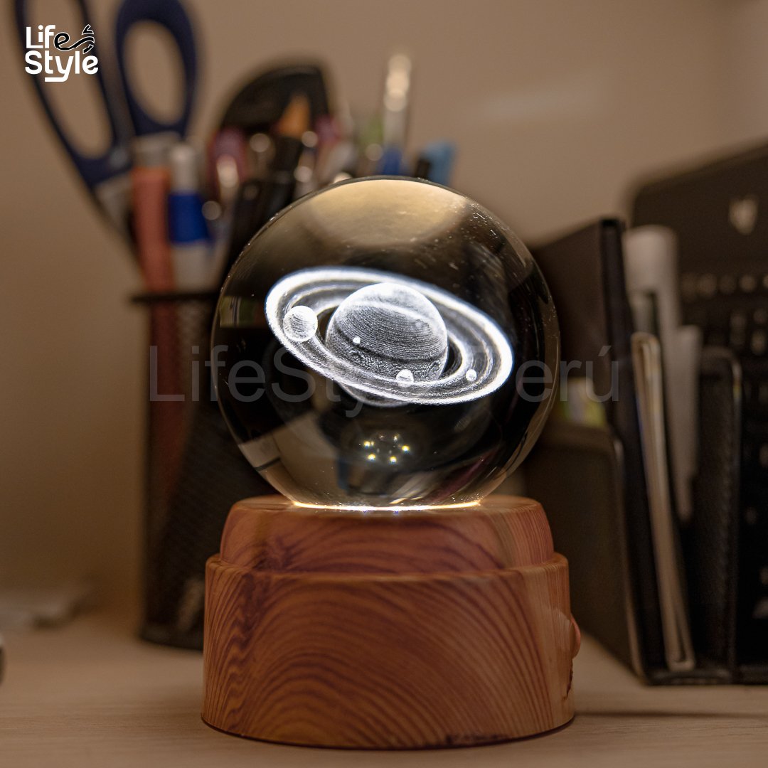 lampara saturno giratoria Lámpara Cristal Giratoria 8cm - Imagen 1