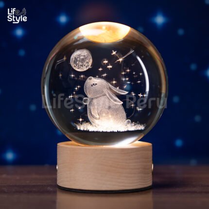Lámpara cristal conejito luna