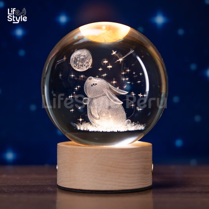 Lámpara cristal conejito luna - Imagen 1