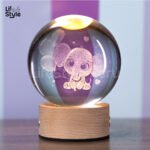Lámpara cristal elefante con globos