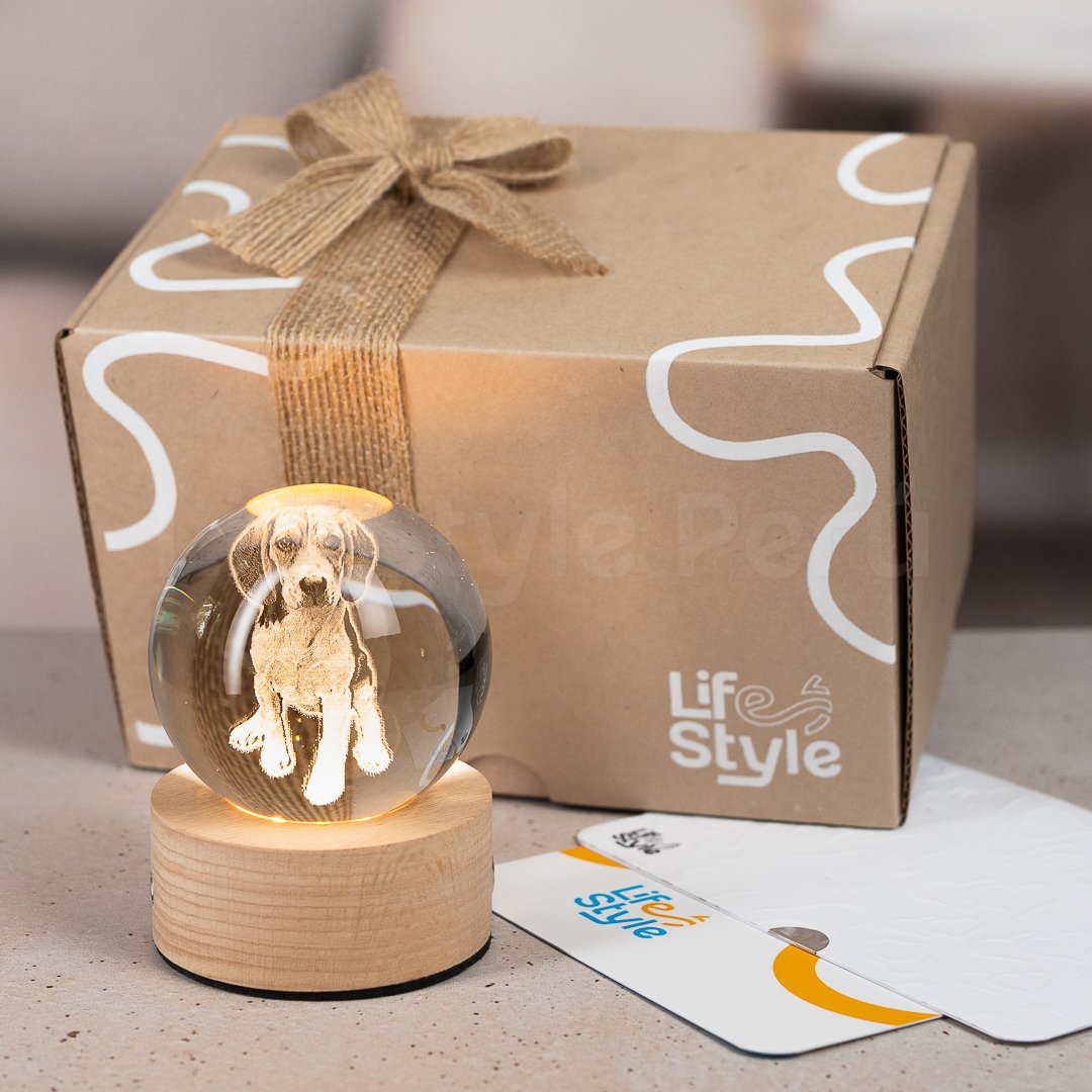 Mesa de trabajo 1crista personalizado Lámpara personalizada esfera con foto - Imagen 1